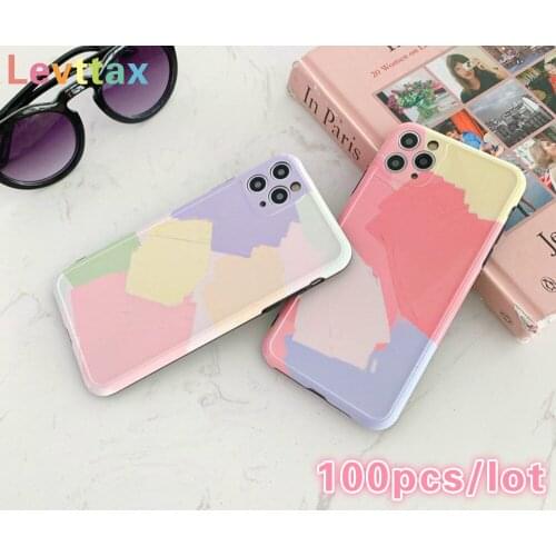 100Pcs Wholesale For iPhone 12 12 Mini Watercolor Painted Soft Matte Case for iphone 11 11 Pro Max XS XR X 7 8 6 Plus Full Cover