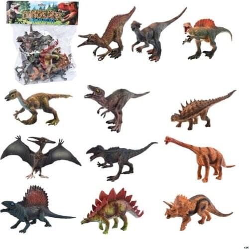 12pcs Lifelike Simulated Solid Dinosaur Model Figures Educational Toy For Kids Boy Children Gift