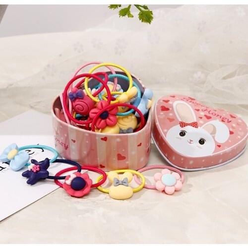 20PCS/Box Girls Candy Colors Nylon Elastic Hair Bands Children Rubber Band Headband Scrunchie Fashion Hair Accessories