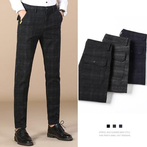 2021 Spring New Mens Multicolor Casual Pants Business Fashion Elastic Solid Color Slim Fit Trousers Male Brand Clothes 28-38