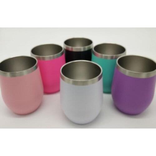 50pcs fashion 10oz egg cups wine glass Tumbler double wall stainless steel Beer Vacuum Insulated drinking Coffee Mugs