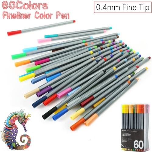 60 Colors/Set 0.4 MM Fine Liner Gel Pens Sketch Drawing Color Pen Art Markers For Drawing Manga Design Art Set Supplies