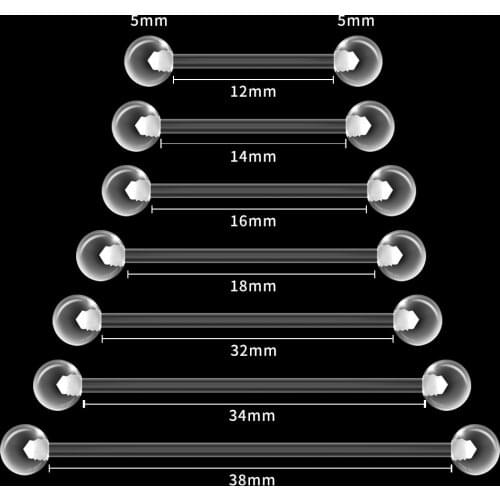 Acrylic Tongue Rings Jewelry Body Industrial Piercing Earring Barbell Nipple Piercing Women Accessories Tongue Bar Ear Bridge