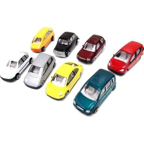 8Pcs/Set Scale Metal Cars 1:50 Architecture Model Building Ho Train Layout