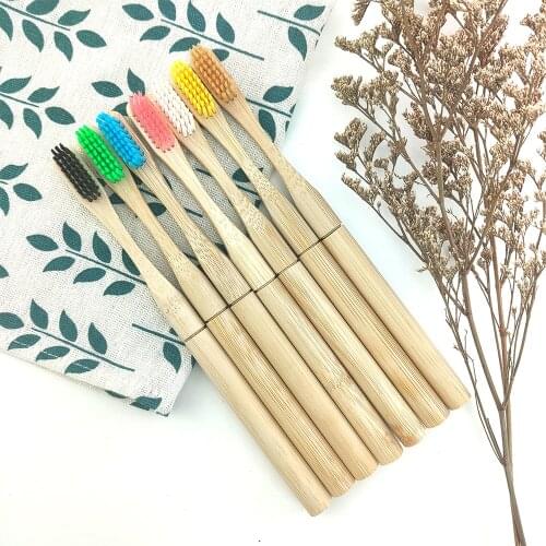 Bamboo Toothbrush with Plug-in Replacement Brush Heads Change Head ToothBush Teeth Care Cleaning Brushes for Travel Living Bath