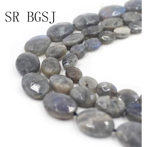 Free Shipping 8x12mm 10x14mm 13x18mm Faceted Gray Labradorite Gems Oval Natural Genuine Stone Beads Strand 15"