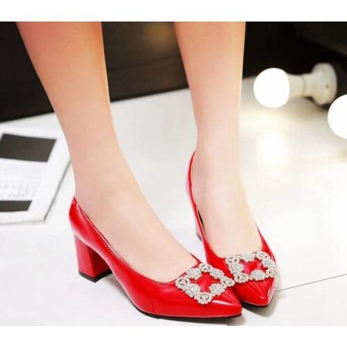 BLXQPYT Women Pumps 2019 Pointed high heels 6cm new single party wedding shoes woman female shallow mouth Plus size 30-48 05-3