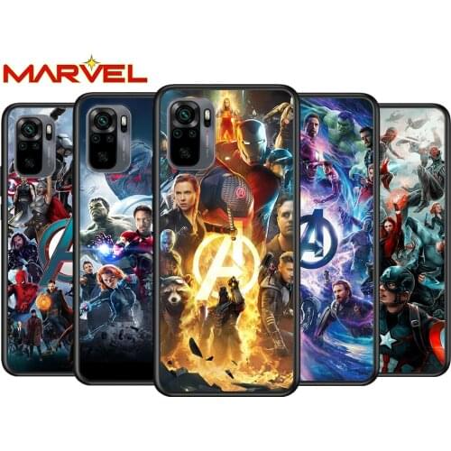 Marvel Avengers hero for Xiaomi Redmi Note 10 10S 9 9T 9S 9Pro Max 8T 8Pro 8 7 6 5 Pro 5A 4X 4 Soft Black Phone Case