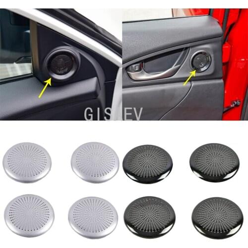 For Honda Civic Hatchback 2020 2021 Stainless Steel Door Speaker Stereo Audio Ring Cover Audio Frame Decoration Car Accessories