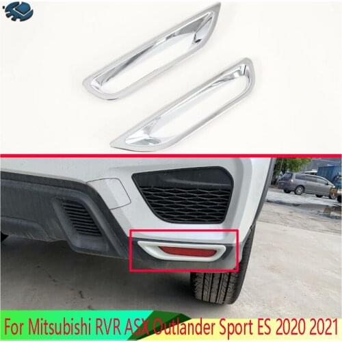 For Mitsubishi RVR ASX Outlander Sport ES 2020 2021 ABS Chrome Rear Reflector Fog Light Lamp Cover Trim Bezel Frame Styling