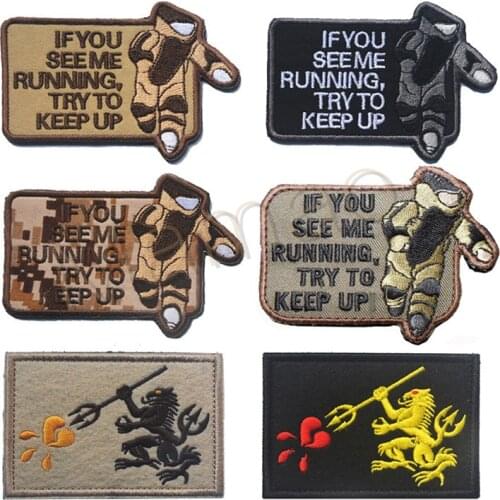 EOD IF YOU SEE ME RUNNING US ARMY 3D Embroidered Military Tactical Fighting spirit Badge swat Decorative for cloth backpack