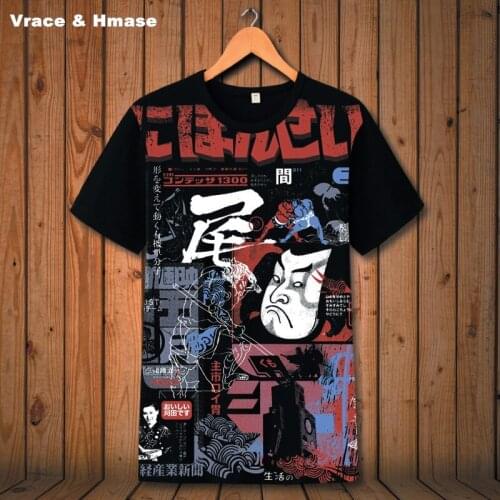 Japanese style Personalized creative 3D printing hip-hop short sleeve t shirt Summer 2018 New fashion quality t shirt men S-6XL