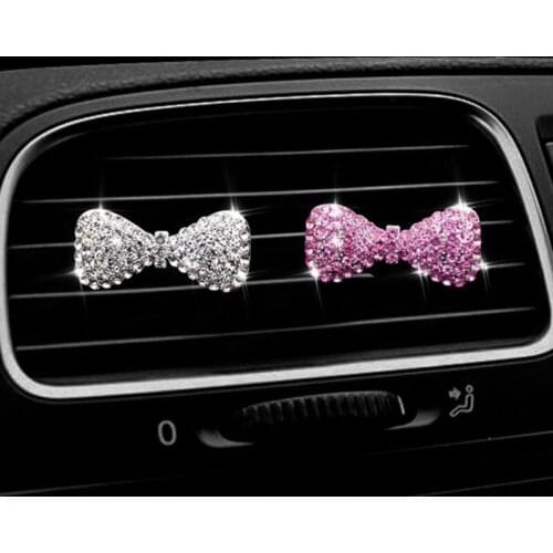 Crystal Bow Air Vent Clip Automotive Fragrance Diffuser Car Interior Decorations Excellent Gifts for Driver 964B