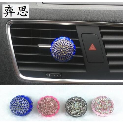 Exquisite diamond balls car perfume Ladies car styling Seven colored diamond round decorative perfume car air freshener