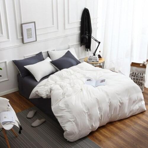 4Pcs Solid Color Sheet Quilt Cover Set King Size 150x205 Summer Bedding Set Soft Pillowcase 2pcs Double Queen Quilt Covers