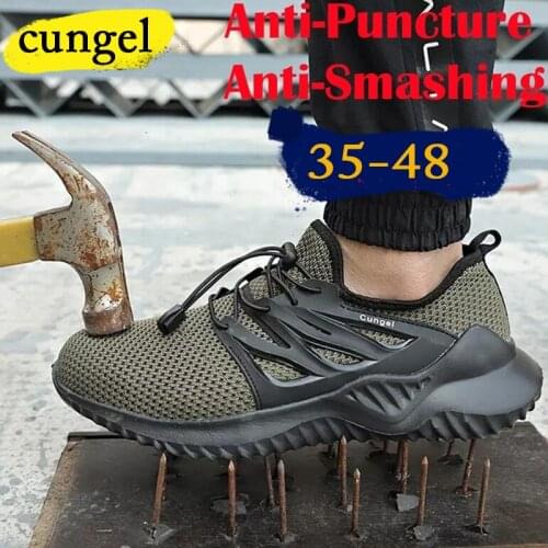 Cungel Women Safety Shoes Steel Toe Shoes Mens Safety Work Industrial Construction Breathable Sneakers Safety Wark Boots