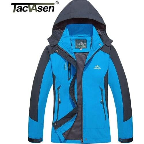 TACVASEN Spring/Fall Hiking Windproof Jacket Womens Outdoor Coat Trekking Waterproof Work Jacket Outwear Windbreaker W/ Hoodie