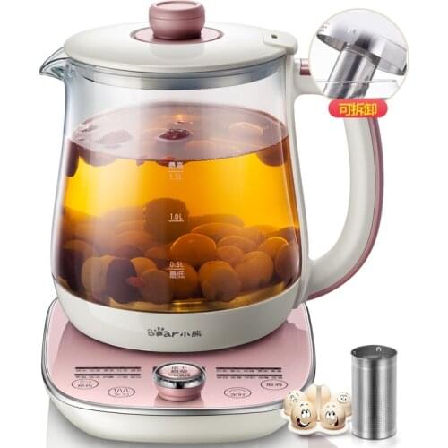 Bear YSH-A15E1 Health Pot Fully Automatic Thicker Glass Multifunction Tea Maker Flower Pots Milk Pot Temperature Display