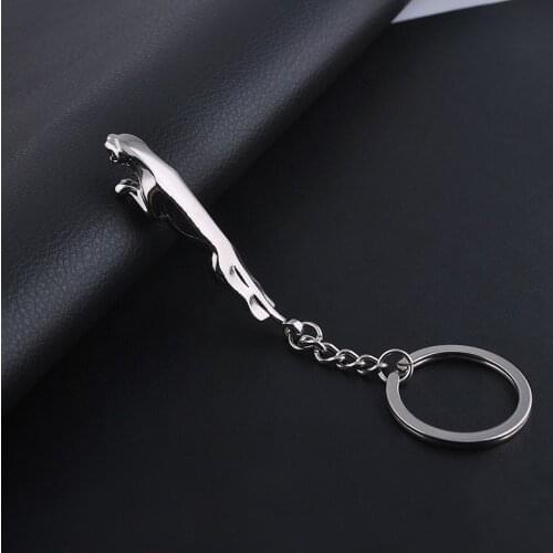 Metal Stainless Steel Little Leopard Keychain For Women Men Jaguar Car Keyrings Fine Bag Key Chains Creative Jewelry Gift Q-004
