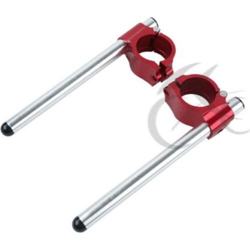 Motorcycle Red Handle Bar Clip Ons HandleBars For Kawasaki Ninja ZX-6R ZX636 ZX10R ZX14 New