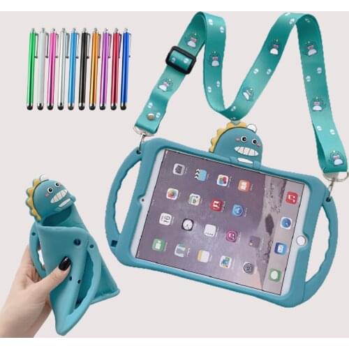 Cartoon Case for Huawei Mediapad M5 Lite 10 Silicone Case T5 10.1 M6 10.8 Matepad Pro 10.8 T10 T10S Matepad 10.4 Kid Cover+Strap