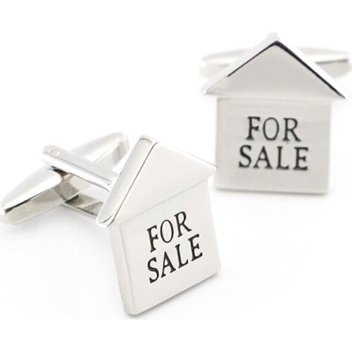 Mens House Agent Cuff Links Copper Material Silver Color
