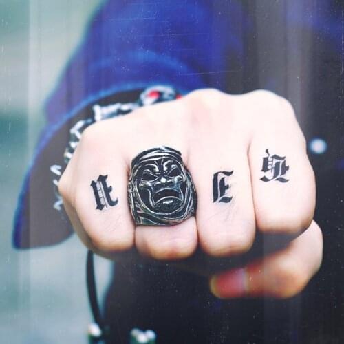 BEIER new store Hero Of Sparta Warrior Mask Ring For Man Factory Price Stainless Titanium Steel Punk Heavy Metal Jewelry WR8-211