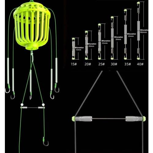 New Upgrade 5 Pcs/ Silicone Double Hook Fish Hook Fixed Distance Splitter Fish Line Separator Double Head Anti-wrap Beans