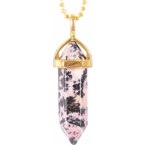 Bullet Shape Natural Stone Pendant Real Purple Crystal Men Women Chakra Gem Stones Quartz Pendants Summer Jewelry Gift D784-D790