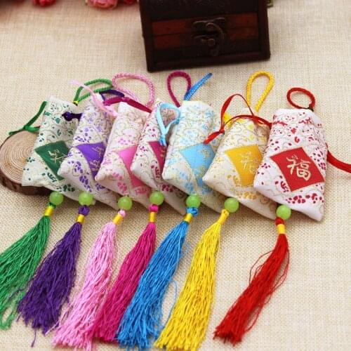 20pcs/lot Empty sachet Dragon Boat Festival sachet embroidery peace Dragon Boat Festival sachet empty bag colorful purse Pendant
