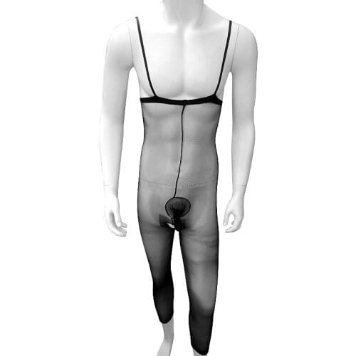 Men Sex Lingerie Black Sexy Bodystocking Open Crotch With Penis Sleeve Body Suit Sexy Costumes Sling Mens Erotic Underwear