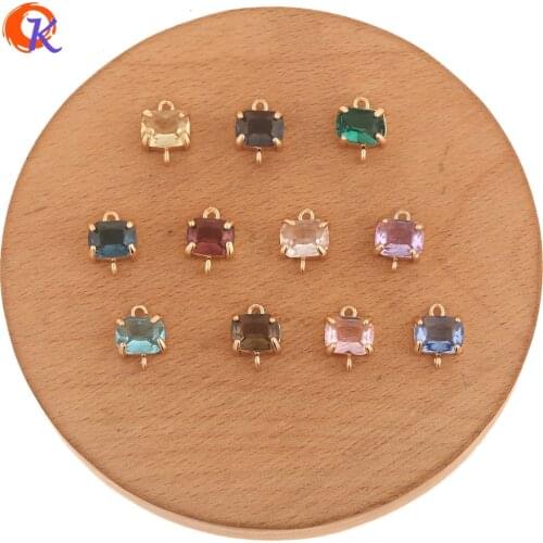 Cordial Design 50Pcs 9*13MM Jewelry Accessories/Hand Made/Crystal Connectors/Square Shape/Jewelry Making/DIY Earring Findings