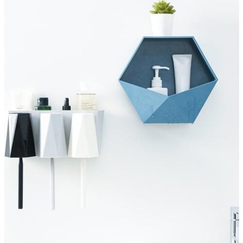 Nordic Hexagon Shelf Wall Hanging Rack Honeycomb Bathroom Living Room Shelves for Wall Home Decor Geometric Organizer Box