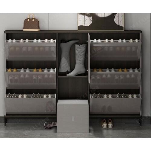 Ultra thin shoe cabinet new 2020 explosion type foyer household door flip bucket shoe cabinet 17cm high capacity