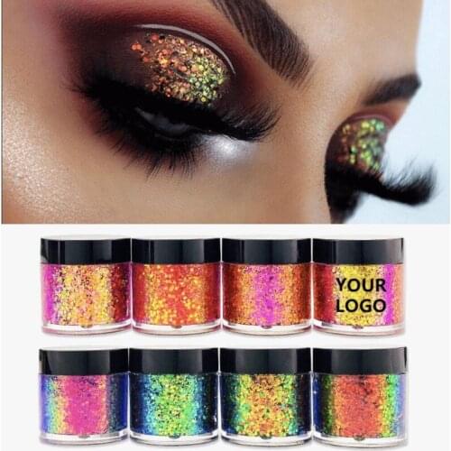 50pcs Private Label Chameleon Loose Glitter Eyeshadow Pigmented Makeup Wholesale Custom Logo Metallic Duochrome Eye shadow