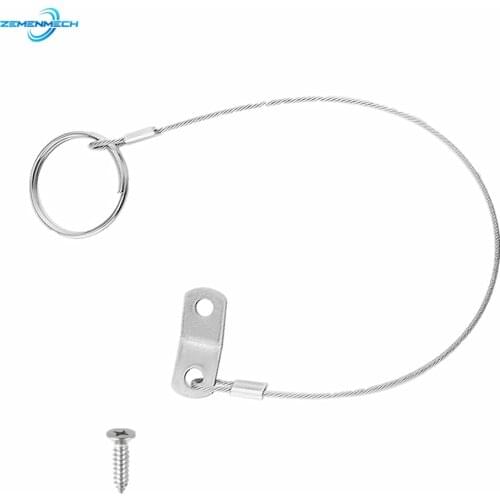 316 Stainless Steel Lanyard Cable Safety Tether Wire for Loss Prevention 1 Loop With Quick Release Ring & Rubber Coating Marine