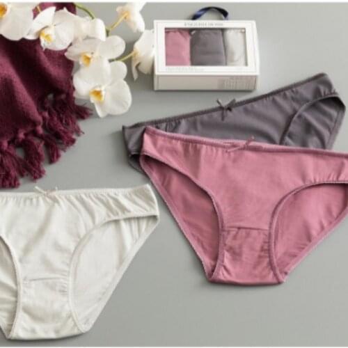 Cotton Ladies 3 Pieces Patterned Underpants Soft Panties Girls Color Briefs Striped Lingerie Underwear תחתונים