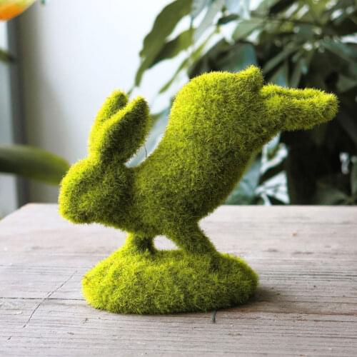 Moss Bunny Desktop Decoration Easter Resin Rabbit Garden Decoration Photography Props For Decorating Desks And Tables