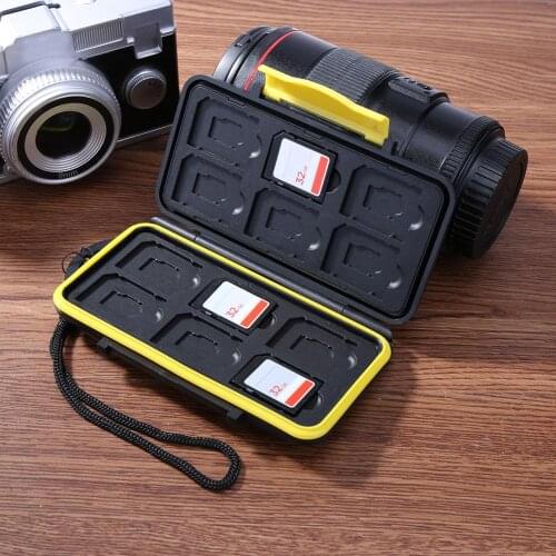 12 Slots Waterproof Memory Card Carrying Case SD Cards Protector Holder Box Storage Bag For SD/SDHC/SDXC/Micro SD/TF