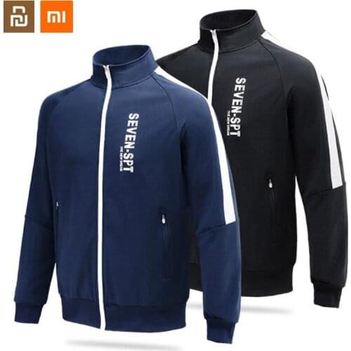 Youpin youpon Mens classic-fit high-quality silhouette cardigan sweater sports casual jacket sanded lining