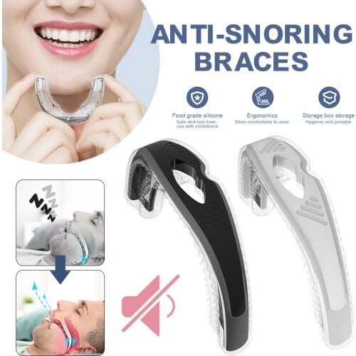 Mouth Guard Snore Stopper Guard Portable Anti-Snoring Braces with Storage Case Sleep Snore Prevention Device for Men Women