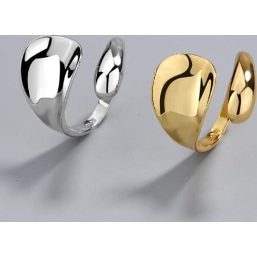 Fashion Female Smooth Chain Finger Rings For Women Lover Wedding Jewelry Party Trendy Statement Rings Wholesale