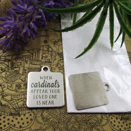 20pcs--"When Cardinals Appear your loved one is near"stainless steel 5 styles for choosing DIY Charms for necklace bracelets