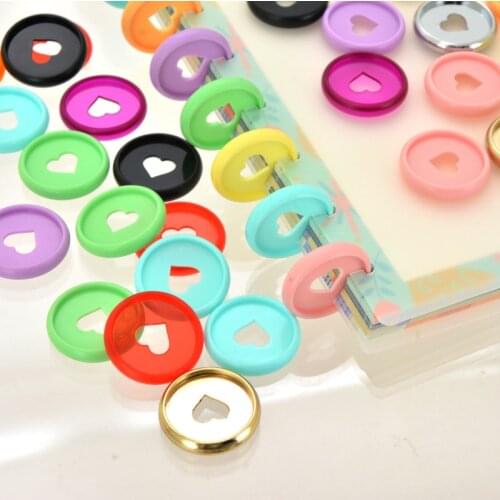 100pcs 28mm Colorful Planner Discs Binder Ring Mushroom Hole Notebook Binding Dicsc Buckle Planner Accessories School Supplies