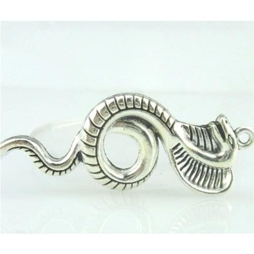 2pcs Antique Silver Metal 50*21*4mm Viper Snake Charms Pendants DIY Jewelry Findings Accessories Wholesale 15131