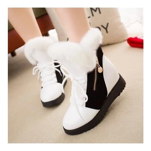 2020 New Women Boots platform Winter Shoes Women Snow Boots Platform Keep Warm Ankle Winter Boots With Thick Fur Heels