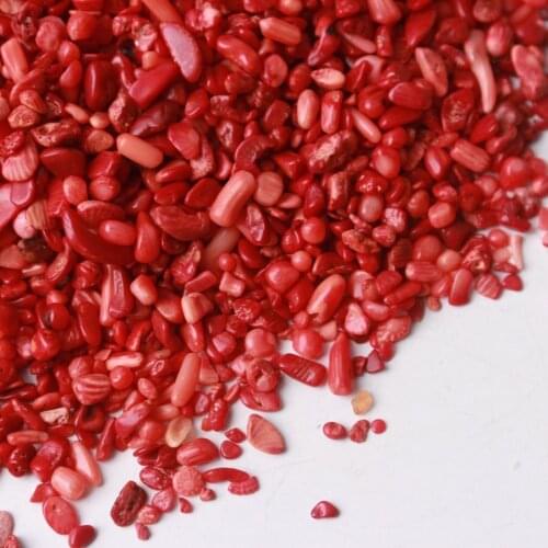 500g Red Coral Crystal Gravel Polished Healing Decorative Stone