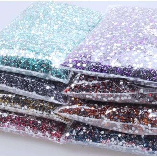 6mm 10000pcs Resin Rhinestones Flatback Normal Colors Many Colors Choose Round Glue On Diamonds DIY Nails Art Decorations