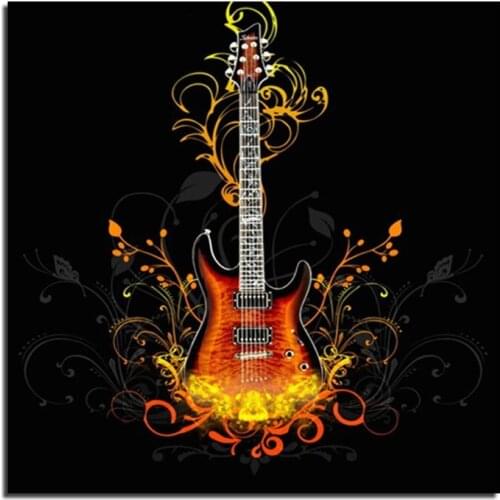 5D Square Diamond Paintings Cartoon Series Music Diamond Pattern Beadwork DIY Pictures Needlework Crafts Guitar Diamond Mosaic