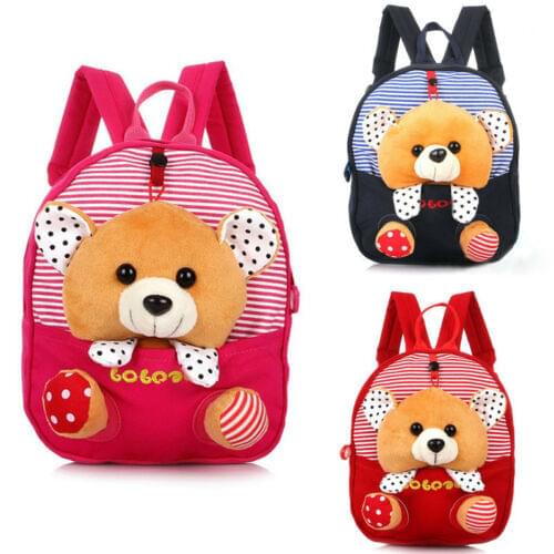 Mini School Bags Backpacks Children Mochila Infantil Cartoon Cow/Bear Doll Printing Backpack For 0-6 Year Kids fast shipping